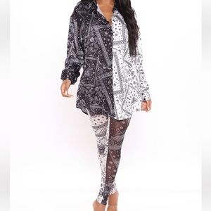 Legging set black/white combo